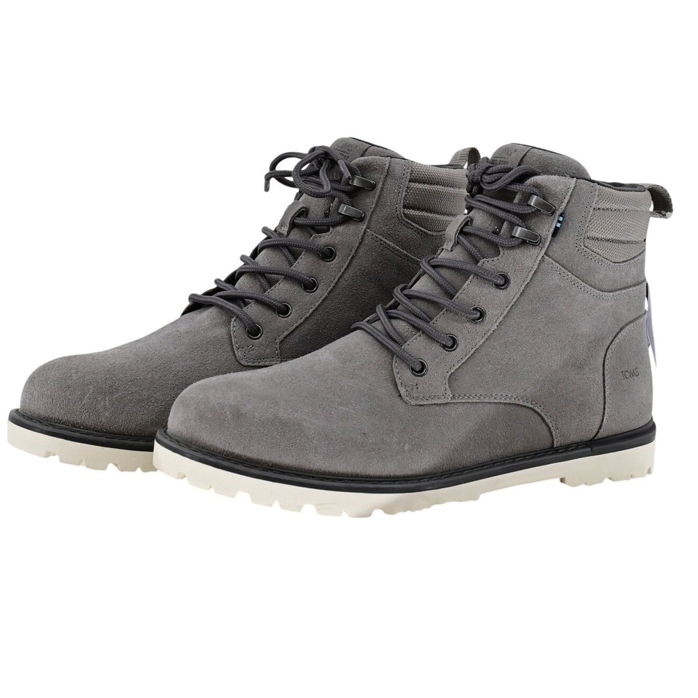 NWT TOMS Men's 11 Suede Hiking Boots Gray High-Top Outdoor Trail Rugged Gorpcore - Picture 5 of 11